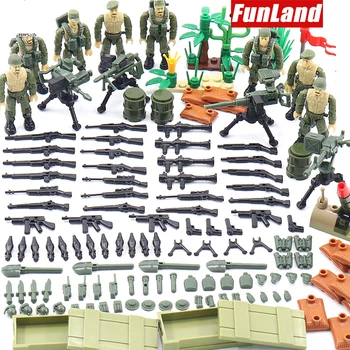 1:35 obsega 1965 Vietnam svetovne vojne vojaške Boj Ia Drang vojske figuric mega blok ww2 pištolo zidarske opeke igrače