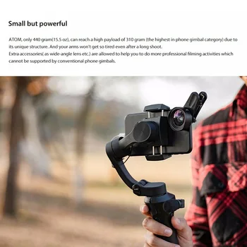 3 Osni Fleksibilni Gimbal Prostem Mini Univerzalno Zložljive Strokovno Selfie Palico Pametni Fotografije Za GoPro 4 5 6