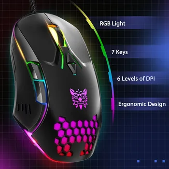 Novo ONIKUMA CW902 žično profesionalne gaming miška USB vmesnik RGB light efekt štiri-hitrost DPI nastavljiv miško