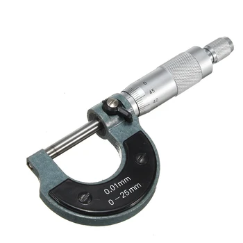 0.01 mm 0-25 mm Zunaj Zunanje Meritev Merilnika Mikrometer Strojnik Merjenje Polje Natančno Merjenje Orodje