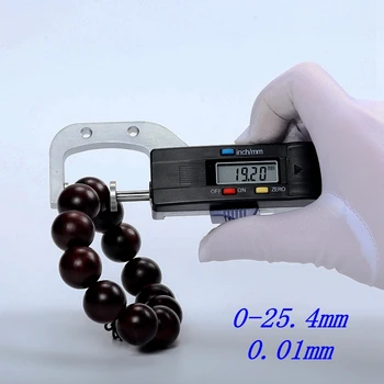 0-25.4 mm Digitalni Horizontalno Debelina Profil 0.01 mm Nakit Pearl Vladar Krog Premera Kovinski Merjenje Debeline Meter Mikrometer