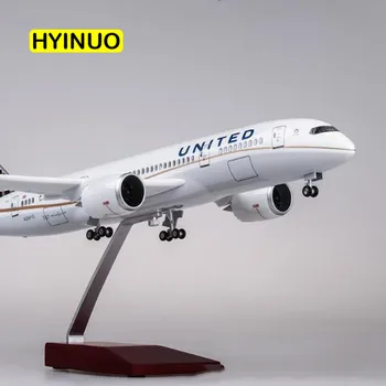 1/130 Obsega 43 cm Letalo 787 B787 Dreamliner Zrakoplova Ameriški United Airlines Model Svetlobe Kolo Diecast Smolo Letalo