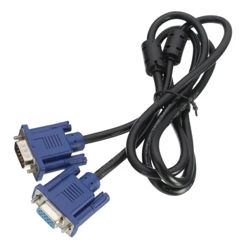 1,5 m VGA SVGA vtič vtičnice, Podaljšek Kabel, priključni kabel PC TV monitor Black+Modra