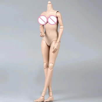 1/6 Ženska figura, semi-silikonski telo sončenje bledo kožo telesa velike prsi 12 inch akcijska figura telo na zalogi