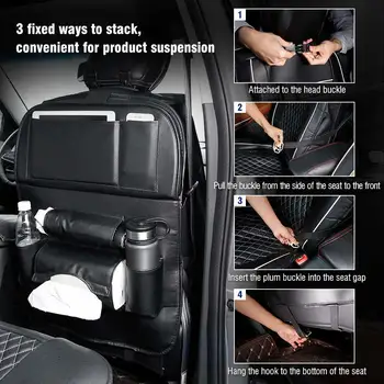 1* Avtomobilski Sedež Nazaj Organizator PU Usnje Kick Mat Vrečko za Shranjevanje Zložljive Avto Seatback Tabela za Tablični Tkiva Steklenico Avtomobilom za Otrok