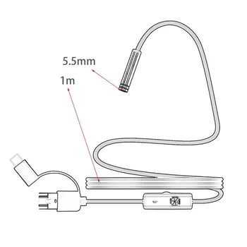 1 M 7mm Mikro USB/Tip-c/Android 3-v-1 Računalnik Endoskop Borescope Nepremočljiva Micro USB Kamera Pregled Cevi