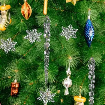 1 Nastavite Božično Drevo Snežinka Ledenica Obeski Plastičnih Snežinka Spusti Okraski Za Božična Drevesa Visi Obesek Stranka Dekoracijo