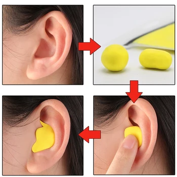 1 Par Moldable Oblikovan PU Anti-hrup Ušesni Čepi za Zmanjšanje Hrupa Spalna Varstvo Mehko Anti-Smrčanje Zdravstvenega Varstva Čepi