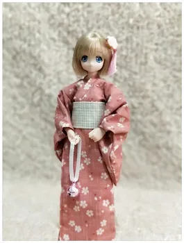 1 Set=2PCS Nove Obleke, Modni Japonski Kimono s Pasom za Blyth Licca Ob24 1/6 Lutke, Dodatki
