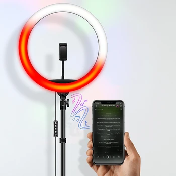 10 inch 13inch RGB Obroč Svetlobe S Stojalom Telefon Posnetek Selfie Barvite Fotografije Razsvetljava za YouTube Kratek Video v Živo