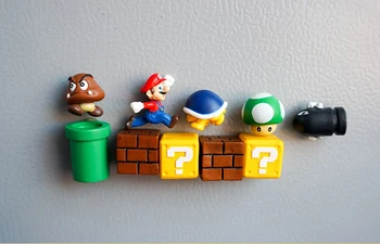 10 Samo 3D Srčkan Super Mario Okrašena Otrok Stereo Magnet Ustvarjalnih Magnetnih Nalepk Eefrigerator, Da se Držijo Doma Dodatki