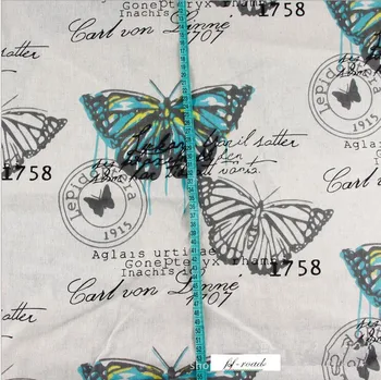 100*150 cm širina natisnjeni metulj bombaž perilo mešanica tkanine DIY retro tapetništvo šivati perilo tkanine za meter