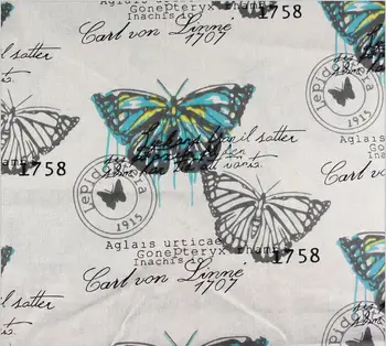 100*150 cm širina natisnjeni metulj bombaž perilo mešanica tkanine DIY retro tapetništvo šivati perilo tkanine za meter