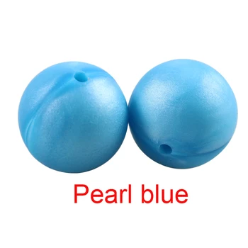 100 kos Silikonski žvečilni/ začetnih kroglice, hrana razred. Round 15 mm, pearl white,blue pearl,pearl fuksija..