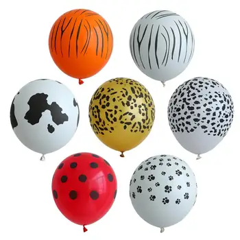 100 kozarcev 12 Živali Latex Balonov, Zebra, Tiger Leopard tiskanja vzorec balone in za prosto živeče živali temo, rojstni dan odlikovanja