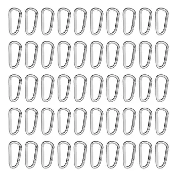 100 kozarcev/50pcs D Oblikovan Aluminij Zlitine Carabiner Kavljem Keychain Oprema za Taborjenje Nahrbtnik Sponke Plezanje Kavelj