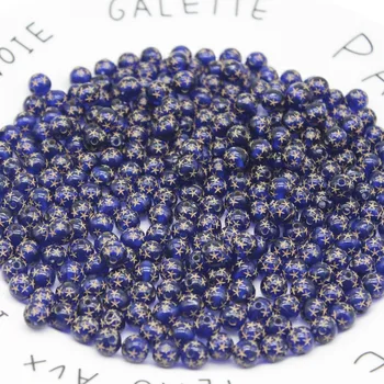 100 kozarcev pregleden kraljevsko modra vtisnjeno pet opozoril star kroglice za nakit, Izdelava Dveh Velikostih, Izbirate