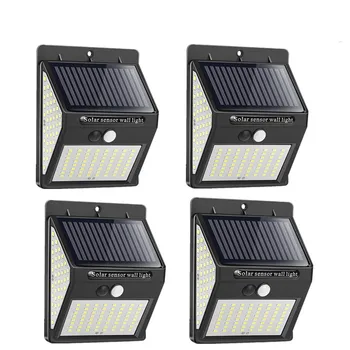 100 LED Sončne Svetlobe Zunanji Steni Sončne Svetilke Senzor Gibanja, Solar Powered Nepremočljiva Sončni svetlobi Ulične Luči za Vrt Dekoracijo