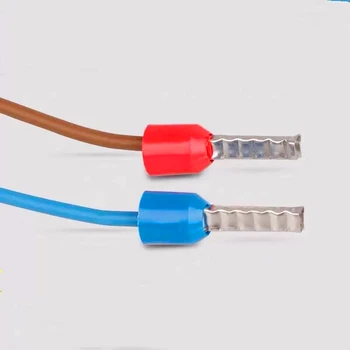 1000 unids/paket E2508 E2510 E2512 E2518 kabel aislado Priključni kabel conector crimpar virolas par prensar Terminal Cevasti AWG