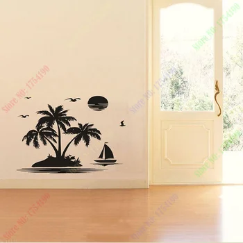 100x70cm stenske nalepke doma dekoracijo dnevne sobe nalepke vinyl steno aplicirano letnik domov plakat otroci soba coco drevo plaži