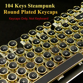 104 Tipke Steampunk Krog Zlata Srebrna Črna Bela Keycap Tipko skp Keycaps ANSI Postavitev Češnja MX Gaming Mehanske Tipkovnice