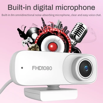 1080P HD Spletna kamera Vrtljiva Računalnik PC Kamera Z USB Priključite Mikrofon Za Živo Video Calling Konferenca Delo WebCamera