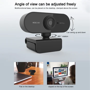 1080P HD Webcam Mini Računalnik PC Spletna Kamera Samodejno Ostrenje z Mikrofonom Vrtljiva Kamera Za Živo Video Konference Dela