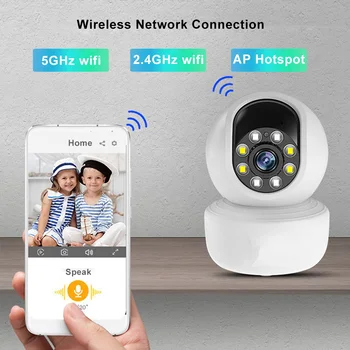 1080P IP Kamera, Wifi 2,4 GHz/5GHz Brezžični Home Security Kamera za Video Nadzor, Barve Night Vision dvosmerni Audio Baby Monitor