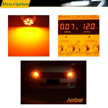 10Pcs 1156 BA15S BAU15S LED Avto Luči Vklopite Signalna luč Bela Oranžna Oranžna P21W PY21W 7507 Auto Indikator DRL Povratne Žarnice 12V