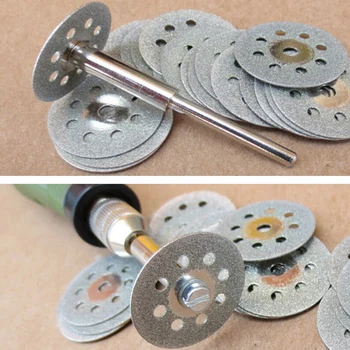 10pcs 22 mm diamantni disk diamond brušenje kolo dremel rezanje brusni disk ostrenje orodij mini rotacijsko vrtanje orodje pribor