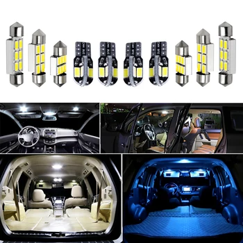 10Pcs Bela LED Žarnice za Avto Žarnice Notranjost Paket Komplet Za Hyundai Elantra 2011-2017 Zemljevid Dome Trunk registrske Tablice Svetlobe