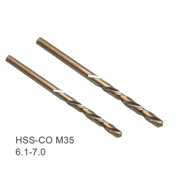 10PCS Twist Drill Bits 6.1 6.2 6.3 6.4 6.5 6.6 6.7 6.8 6.9 7mm HSS-CO M35 Kobalt Jekla Naravnost pod Kolenom Za Nerjavečega Jekla