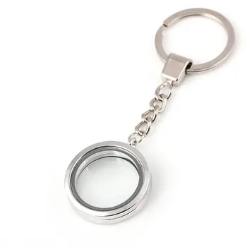 10pcs/veliko 30mm Krog Navaden Plavajoče Locket Z Keychains Magnetni Stekla, ki Živijo Plavajoče Locket Keychains Key Ring Locket