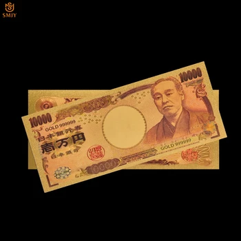 10Pcs/Veliko Barve Japonski Zlato Bankovcev 10000 Jen Bančni Račun v 24k Gold Valuta papirnati Denar Za Zbiranje