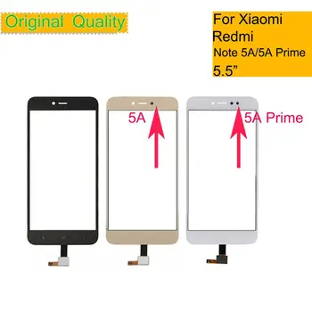 10Pcs/veliko Za Xiaomi Redmi Opomba 5A Prime, Zaslon na Dotik, Računalnike, občutljiv na Dotik Senzor Spredaj Zunanji Stekla Opomba 5A BREZ LCD zaslon na Dotik