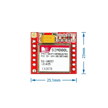 10SETS/VELIKO Najmanjši SIM800L GPRS GSM Modul Mikro kartice Sim Jedro Odbor Quad-band TTL Serijski Vmesnik z anteno,