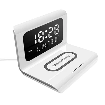 10W Qi Brezžični Polnilnik Brezžično Polnjenje Pad Termometer Koledar Ura Hitro Polnjenje za iPhone, SAMSUNG Elektronska Oprema