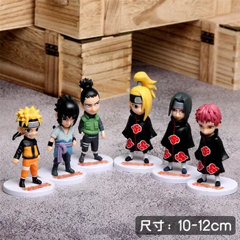 11pcs/set Pop trobenta 7cm Naruto Sasuke Naruto Uzumaki Uchiha Sasuke Nosilci Številke Japonske Anime Zbirk Darila, Božični Igrače