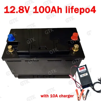 12.8 V 100AH lifepo4 baterije ne 12v 80ah lifepo4 BMS za RV čolnarna držite električni material Sončne energije skladiščenje +10A Polnilnik