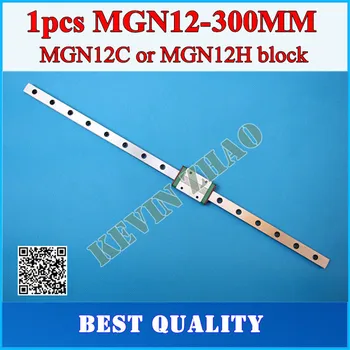 12 mm Linearno Vodilo MGN12 L= 300 mm linearni železniškega način + MGN12C ali MGN12H Dolge linearne prevoz za CNC X, Y, Z Osi