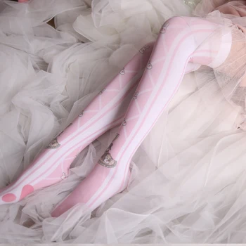 120D Mehko sestra Lolita zajec stegno nogavice risanka srčkan fan nogavice visokimi nogavicami double-sided (obojestransko tiskanje COS nogavice