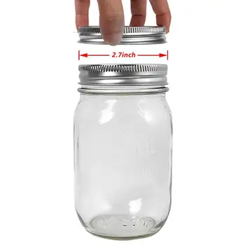 12PC 70 mm Mason Jar Pokrovi iz Nerjavečega Jekla Tipa, Zaprti Kritje Daisy Jar Konzerviranje Pokrov Pokrov Pijačo Steklenico Kape S Slamo Luknja