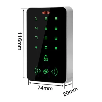 13.56 Mhz RFID Ozadja Wiegand Vhod, Zaslon na Dotik, Bližine Kartico Tipkovnico za Nadzor Dostopa EM MF Card Reader Vrata, Vrata za Zaklepanje Odpirač