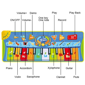 130*48 cm Glasbeni Mat Baby Klavir Igra Mat Instrument Glasba Igrače Igrače Elektronske Tipkovnico Izobraževalne Igrače za Otroke Božič Darilo