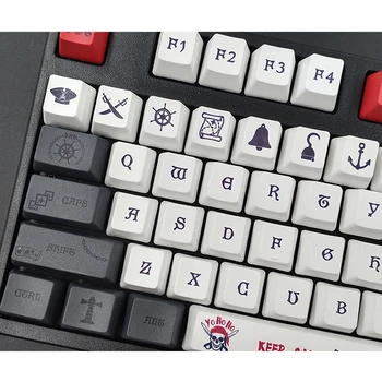 131-ključ Pirat Temo Dye-subbed PBT Keycaps OEM Profil za Češnja MX Switche za 61 64 87 96 980 104 108 mehanske tipkovnice