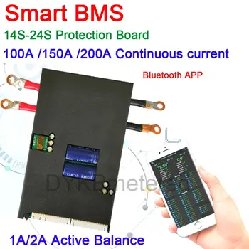 14S - 24S 1A/2A Aktivno bilance protection board 100A 150A 200A Smart Bluetooth APP BMS Lifepo4 baterija li-ion LTO litijeva Baterija 16S 20S