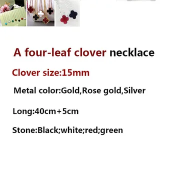 15 mm 925 sterling srebrna ogrlica osebnost modni slog štiri deteljico high-end slog nove nakit punco, darilo vroče