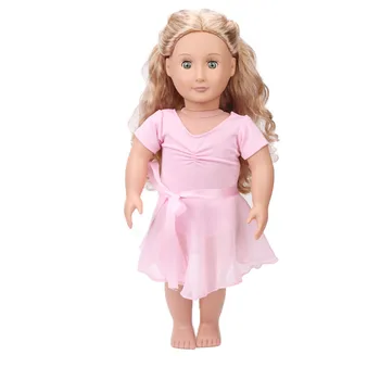 18 inch Dekleta lutka obleko Ameriških novorojenčka Roza balet obleko Otroške igrače krilo fit 43 cm lutke otroka c670