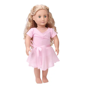 18 inch Dekleta lutka obleko Ameriških novorojenčka Roza balet obleko Otroške igrače krilo fit 43 cm lutke otroka c670