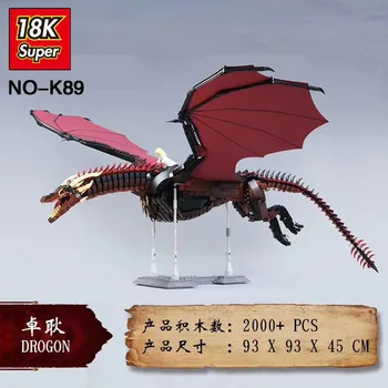 18K Super Bloki 1899Pcs Rdečo Ice Dragon Wesellion gradniki DIY Živali Model Igrače Z Nosilcem Kot Darila Za Otroke